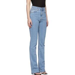 HELMUT LANG SZ 31 (waist measures 29") Indigo Femme High Bootcut Denim Jeans
